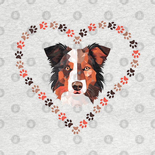 Sable & White Border Collie Love by StylishStoreHse